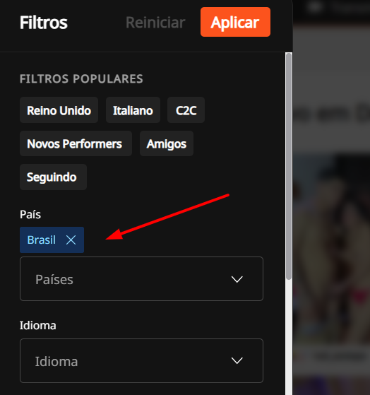 filtros cam4 brasil